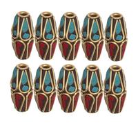 HOMSFOU 10pcs Nepal Copper Spacer Beads Vintage Tibetan Buddhist Jewelry Supplies for DIY Bracelet Necklace Earring Making Crafting Accessories