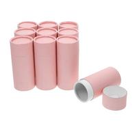 HOMSFOU 10pcs Pink 50ml Paper Tube Storage Boxes with Lid, Kraft Cardboard round Tea Canisters for Tea Bag Organizer and Spice Jar Packaging Set