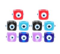 HOMSFOU 10pcs Plastic Eye Dice Pendant Beads Eyeball Pattern Loose Beads DIY Jewelry Bracelet DIY Supplies for Crafting Random Color