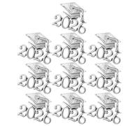 HOMSFOU 10pcs Silver Zinc Alloy Graduation Week Lapel Pins for Men and Students, Elegant Graduate Cap Brooch Robust Construction, Versatile Party Favor for Graduation Party and Diploma Pin