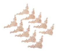 HOMSFOU 10pcs Solid Wood Corner Flower Accessories Wood Carved Corner Onlay Furniture Appliques Furniture Onlay Decal Applique Carved Moulding Khaki