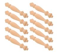 HOMSFOU 10pcs Solid Wood Finials for Curtain Rods 11x2cm Unfinished Decorative Wooden Post Caps Suitable for DIY Home Décor and Drapery Rods