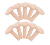 HOMSFOU 10pcs Solid Wood T Shaped Round Head Pegs for Mini Wood Projects DIY Train Wheel Crafting Nails for Small Scale Woodworking