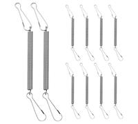 HOMSFOU 10pcs Stainless Steel Spring Hooks Secure Clip for Small Animal Cages Indoor Habitat Multipurpose Fastening Suitable for Guinea Pigs and Hamsters