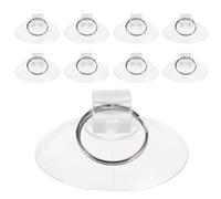 HOMSFOU 10pcs Suction Cups with Metal Key Rings 5.5cm Thickened Vacuum Hooks for Glass Window Door Kitchen Utensil Storage and Decoration