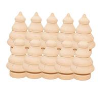 HOMSFOU 10pcs Unfinished Christmas Trees DIY Crafts Natural Wood Material Light Smooth Tabletop Decorations for Painting and Holiday Party Creative Projects