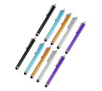 HOMSFOU 10pcs Universal Capacitive Screen Touch Pens for Smartphones and Tablets, High Sensitivity Metal Stylus Set in Black, Silver, Purple, Sky Blue, and Gold for Precise Writing and Drawing