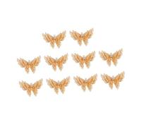 HOMSFOU 10Pcs Vintage Style Butterfly Hairpin Charms DIY Accessories Copper Crystal Material Retro Design Compact for Hair Stick Embellishments