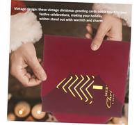 HOMSFOU 10pcs Vintage Xmas Greeting Cards with Envelopes Classic Retro Style Blank Holiday Blessing Cards for Christmas Party Invitations and Festive Decorations in Red and Green