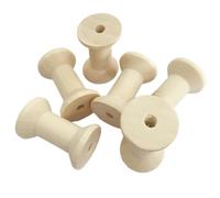 HOMSFOU 10pcs Wooden Spools Empty Bobbins for Thread Wire Rolling Craft Smooth Sanded for Sewing Weaving and Model Making