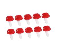 HOMSFOU 10Pcs Wool Felt Small Mushroom Ornaments DIY Craft Accessories for Home Garden Decoration Durable Handmade Miniature Toadstools Figures with Detailed Design