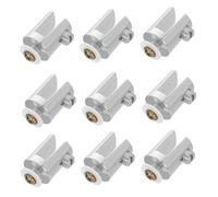 HOMSFOU 10pcs Zinc Alloy Glass Clamps for Panels Adjustable Mirror Support Brackets Frameless Shower Shelf Holders for Bathroom Wall Mounting