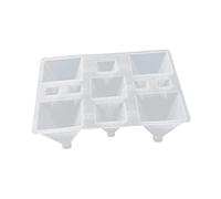 HOMSFOU 11 Grid Silicone Pyramid Shape Non-Stick DIY Crystal Epoxy Fondant Mold for Baking and Pen Pot Making, Hard to Deform Silicone Baking Mould