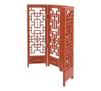 HOMSFOU 12 Dollhouse Folding Screen Divider Vintage Chinese Style Wooden Effect Ornament Mini Dollhouse Decor Accessory and Scene