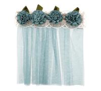 HOMSFOU 12 Scale Sheer Lace Curtain for Tiny House Window, Small Kitchen Window Curtains Over Sink, Decorative Dollhouse Accessory in Green 20x20cm