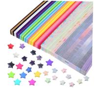 HOMSFOU 1290 Pcs Origami Paper Star Strips Gradient Sky Pattern with Glow The Dark Colors and Mixed Colors Durable Paper for DIY Crafts Party Decorations and Folding Art