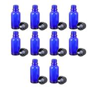 HOMSFOU 12ml Blue Glass Essential Oil Bottles with Large Cap and Dropper Hole, 12pcs Travel Refillable Sub Bottles for Perfume, Medicinal and Cosmetic Oils