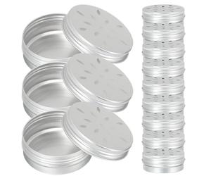 HOMSFOU 12pcs 60ml Dog Scent Training Containers Aluminum Case with Threaded Lid and Petal Holes Portable Odor box for Professional Canine Detection and Tracking