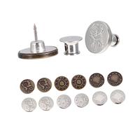 HOMSFOU 12pcs Adjustable Metal Jeans Buttons Nail Removable Waist Buckles Snap Fasteners for Pants Skirts and Clothing Repair Durable and Easy to Install