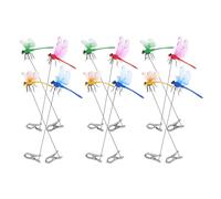 HOMSFOU 12pcs Artificial Dragonfly Clips for Sun Hats - 3d Realistic Dragonfly Decorative Clips with Poles, Colorful Outdoor Garden and Yard Hat Accessories (red×3, Green×3, Yellow×3,