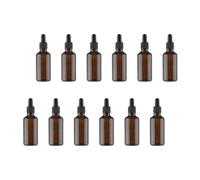 HOMSFOU 12pcs Brown Glass Essential Oil Dropper Bottle with Silicone Head for Aromatherapy Toner Subpackaging Refillable