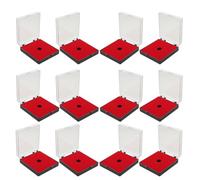 HOMSFOU 12pcs Coin Collection Box Red Lining Plastic Coin Display Case for Accessories Currency Storage Box for Collectors and Giving