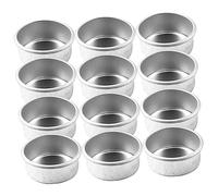 HOMSFOU 12pcs Creative Iron Candle Cups Rounded Tealight Candle Tins for Menorah Decoration for Dining Atmosphere Giving Vintage Style Holders