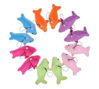 HOMSFOU 12pcs Cute Dolphin Plush Keychains Adorable Cartoon Bag Pendants for Keyring and Luggage Decorative Accessories Pink Orange Green Purple Blue