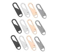 HOMSFOU 12pcs Detachable Zipper Pull Tabs Alloy Replacement with Precision Spring Mechanism for Luggage Backpacks Apparel Smooth Operation Zipper Fixer Kit
