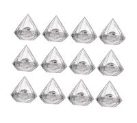 HOMSFOU 12pcs Diamond Shaped Candy Packaging Boxes Transparent Wedding Favor Cases Safe Material for Parties and Festivals Creative Wrapping