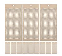 HOMSFOU 12pcs DIY Cross Stitch Bookmark Frames, Blank Wooden Rectangular Tags 6x13cm for Embroidery Crafts, Wood Craft Bookmarks for Handmade Sewing Projects