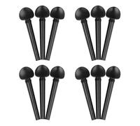 HOMSFOU 12pcs Ebony Tuning Pegs for Oud Replacement Accessories, Polished Black Pegs for String Instruments, Sturdy and Not Easy to Break, for Oud Tuning and Musical Instrument Maintenance