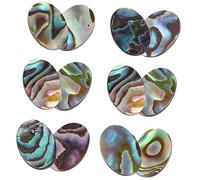 HOMSFOU 12Pcs Flat Back Abalone Shell Cabochons for DIY Jewelry Making Natural Material for Necklaces Bracelets Earrings Accessories Unique Patterns for Crafting