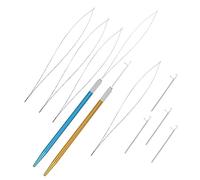 HOMSFOU 12pcs Hair Extension Crochet Hooks and Beader Tools Set with Stainless Steel Needle Loop Threader for Professional Braiding and Dreadlock Styling