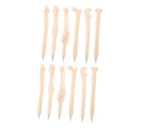 HOMSFOU 12Pcs Halloween Bone Shaped Ballpoint Pens Black Ink Quick Dry Smooth Writing Practical Office Supplies Party Decorations Gift