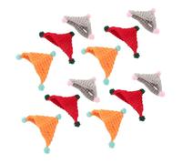 HOMSFOU 12pcs Mini Crochet Doll Hats for Small Pets and Handmade Wool Yarn Beanie in Red Orange Gray Tiny Knitted Caps for DIY Crafts Holiday Parties and Festive Decorations