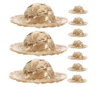 HOMSFOU 12pcs Mini Woven Top Hats for Dolls Handcrafted Decorative Hats Lightweight Portable Miniature Woven Caps for DIY Crafts Photo Props and Collection Accessories