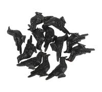 HOMSFOU 12pcs Miniature Crow Figurines Resin Black Raven Ornaments for Halloween Scene Decoration, Mini Resin Bird Sculptures for Spooky Micro Landscape and Home Display