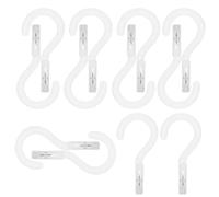 HOMSFOU 12pcs Multi-Functional Plastic Laundry Clips with Hooks White Clothes Pins for Underwear Socks Drying Household Clothes Clamp for Bathroom and Travel