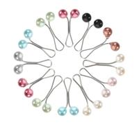 HOMSFOU 12pcs Multicolor Pearl Scarf Clips U Shape Hijab Buckle for Women Stylish Headscarf Clasp Secure Hold Gauze Jewelry Accessory for Neck Scarves and More