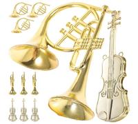 HOMSFOU 12pcs Musical Mini Instruments - Christmas Tree Decorations with Horn, Trumpet, Miniature Guitar