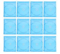 HOMSFOU 12pcs Plastic CD Storage Boxes with Protective Casing, Holds Liner Notes and Organizes Discs, Sturdy Semi- Plastic CD Organizer for Home or Office Use