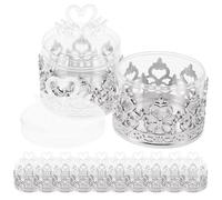 HOMSFOU 12pcs Swan-shaped Plastic Candy Favor Boxes and Silver Finish, Practical and Versatile Design for Holidays and Special Occasions Party Treats Containers