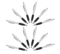 HOMSFOU 12pcs White Plastic Medium Point Ballpoint Pen 1.0mm Black Ink for Professionals and Teachers, Multi-purpose Use and Reduces Hand Fatigue, for Home and Journaling with Back