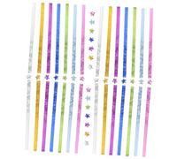 HOMSFOU 140pcs Origami Star Paper Strips Double Sided Folding Paper for DIY Crafts School Teaching Holiday Decorations and Party Star Craft Supplies