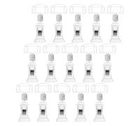 HOMSFOU 14pcs Rotatable Price Tag Clamps for Supermarket Transparent Plastic Pop Display Clips with Adjustable Double-Sided Sign Holders for Retail Advertising and Clothing Racks