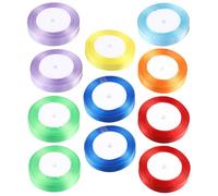 HOMSFOU 15 Roll Solid Color Satin Ribbon Ribbons for Daily Use DIY Crafts Festival Wrapping Lightweight Colorfast Durable Decorative for Christmas Special Occasions