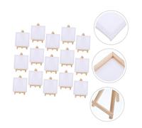 HOMSFOU 15 Sets Wooden Painting Easels and Canvas Frames for Oil Acrylic Watercolor Gouache Art Stable Mini Drawing Boards for Students and Hobbyists Creative DIY Art Stand Kit