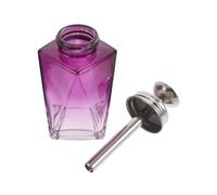 HOMSFOU 150ml Leakproof Purple Manicure Press Bottle Made of Glass and Plastic for Nail Polish Remover and Cleaning Liquid, Refillable Pump Dispenser for Salon and Daily Use