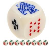 HOMSFOU 15pcs 16mm Ivory Acrylic Spanish Poker Dice Set Rounded Corners for Party Game Props and Drinking Games Portable Gaming Accessories for Entertainment and Board Use